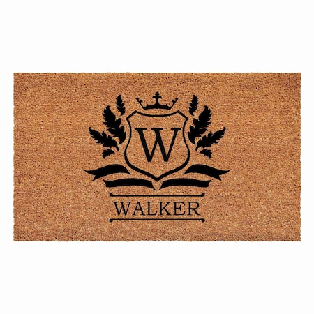 Calloway Mills Monogram Door Mat, Black, Natural, 30 in W x 48 in L 108243048W